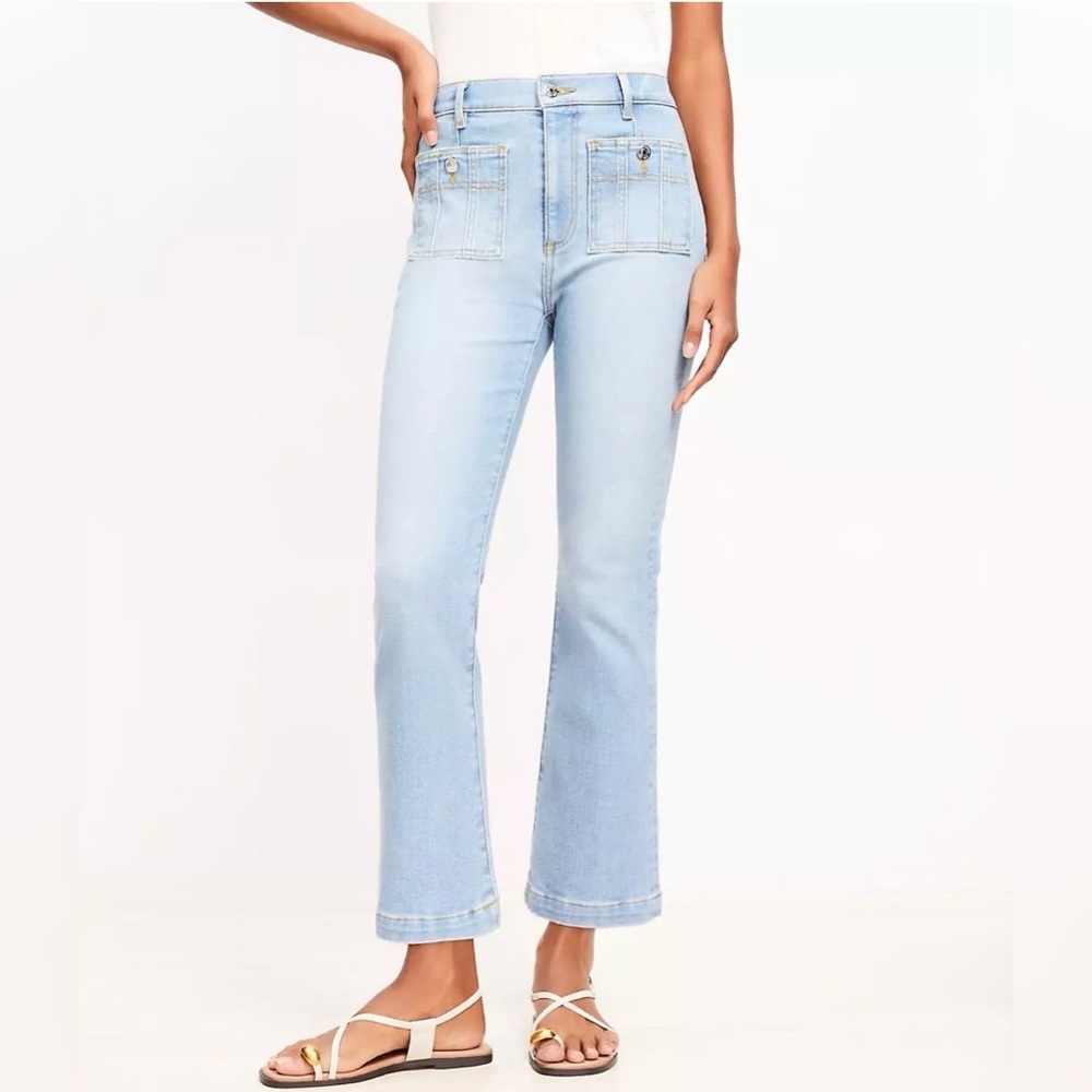 LOFT Kick Flare Cropped Jeans